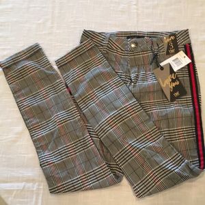 YMI Black/Red/White Plaid Stretchy Pants, Size 3
